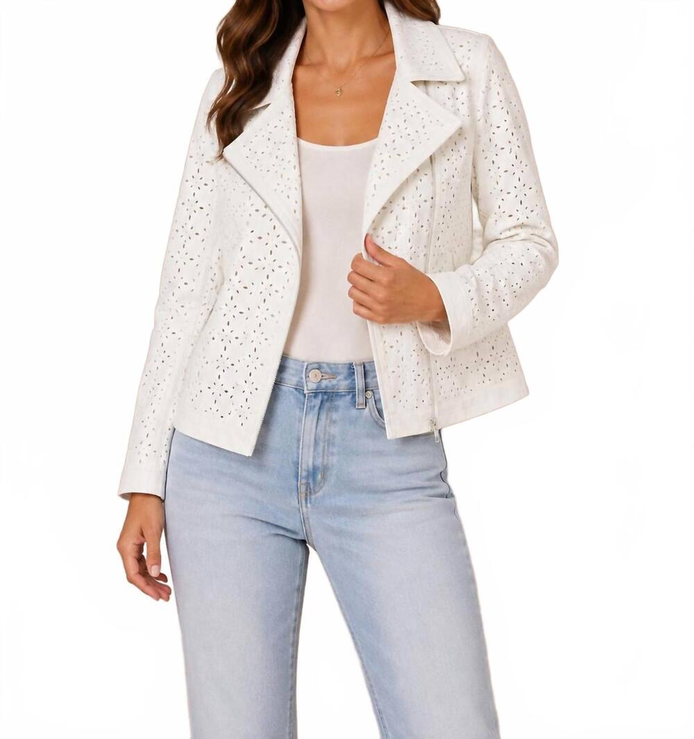 NEW INSIGHT flower lazer jacket in coconut